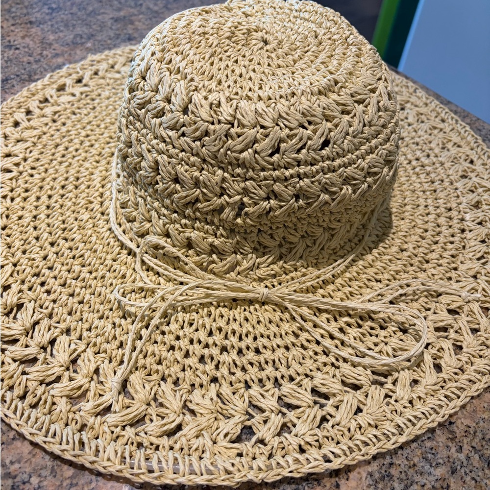 Scala Crochet Raffia Sun Hat - Tan